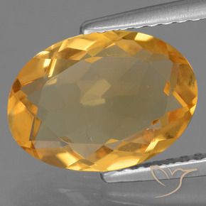 Citrino Dorado naranja intenso natural de 2.49 ct, Ovalada, VVS-VS