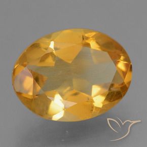 Citrino Dorado naranja intenso natural de 2.08 ct, Ovalada, VS