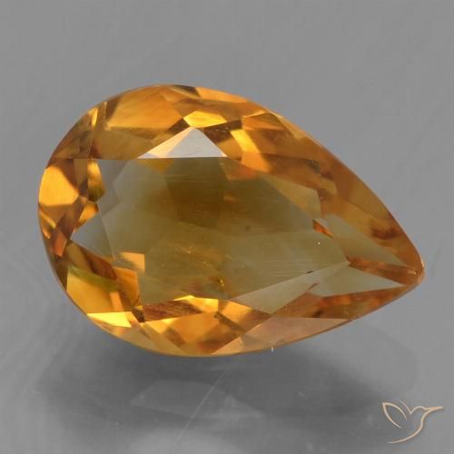 2.06ct Natural Dorado naranja intenso Citrino, En forma de pera, VS