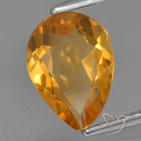 Citrino Naranja medio natural de 2.02 ct, En forma de pera, VS