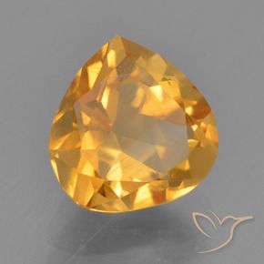Citrino Dorado naranja natural de 1.72 ct, En forma de pera, VS