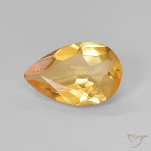 2.17ct Natural Dorado naranja Citrino, En forma de pera, VS