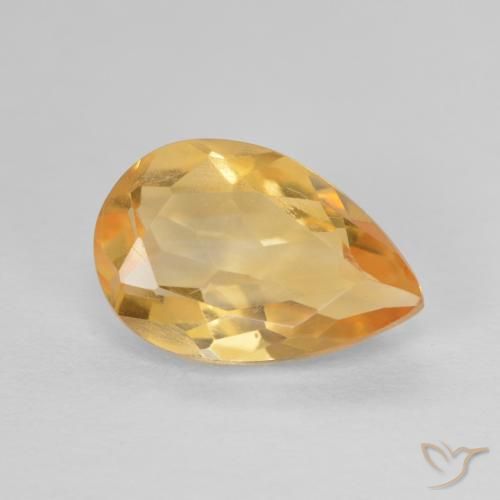 Citrino Dorado naranja natural de 2.17 ct, En forma de pera, VS