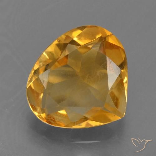 1.86ct Natural Dorado naranja oscuro Citrino, En forma de pera, VS