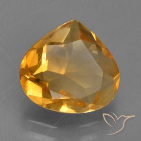 Citrino Dorado naranja oscuro natural de 1.86 ct, En forma de pera, VS