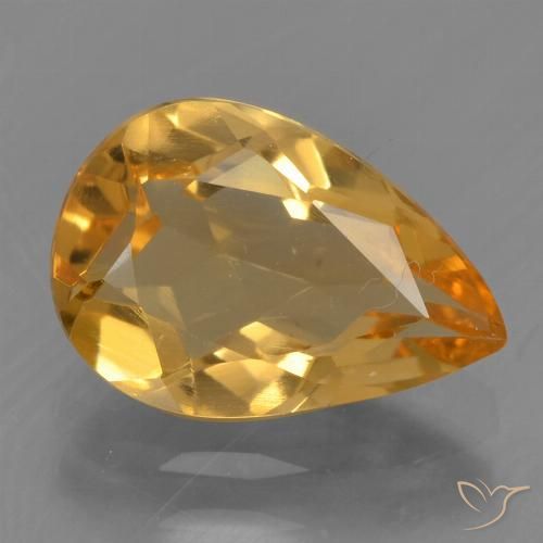 1.89ct Natural Dorado naranja oscuro Citrino, En forma de pera, VVS-VS