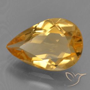 Citrino Dorado naranja oscuro natural de 1.89 ct, En forma de pera, VVS-VS