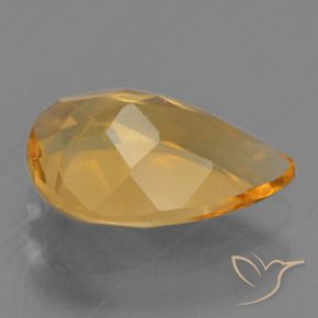 Citrino Dorado naranja oscuro natural de 1.89 ct, En forma de pera, VVS-VS