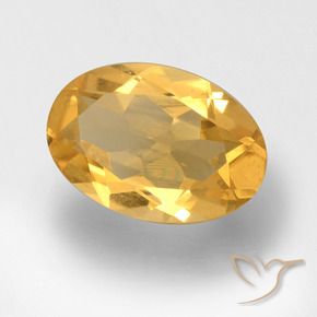 Citrino Dorado medio natural de 2.41 ct, Ovalada, VVS-VS