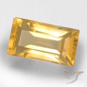 Citrino Dorado claro natural de 3.45 ct, Corte Baguette, VS