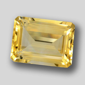 Citrino Dorado amarillo natural de 9.46 ct, corte esmeralda, VVS-VS