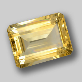 Citrino Dorado amarillo natural de 9.46 ct, corte esmeralda, VVS-VS