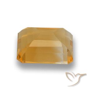 Citrino Dorado naranja natural de 4.82 ct, Corte Octágono / Esmeralda, VVS-VS
