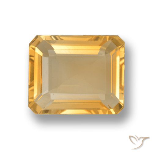 3.81ct Natural Dorado medio Citrino, corte esmeralda, VVS