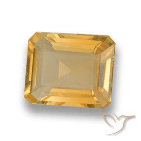 Citrino Dorado medio natural de 3.81 ct, Corte Octágono / Esmeralda, VVS