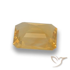 Citrino Dorado medio natural de 3.81 ct, Corte Octágono / Esmeralda, VVS
