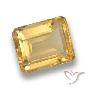Citrino Dorado medio natural de 4.46 ct, Corte Octágono / Esmeralda, VVS-VS