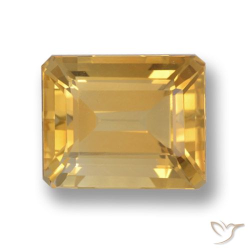 4.44ct Natural Dorado medio Citrino, corte esmeralda, VVS-VS