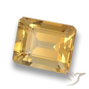 Citrino Dorado medio natural de 4.44 ct, Corte Octágono / Esmeralda, VVS-VS
