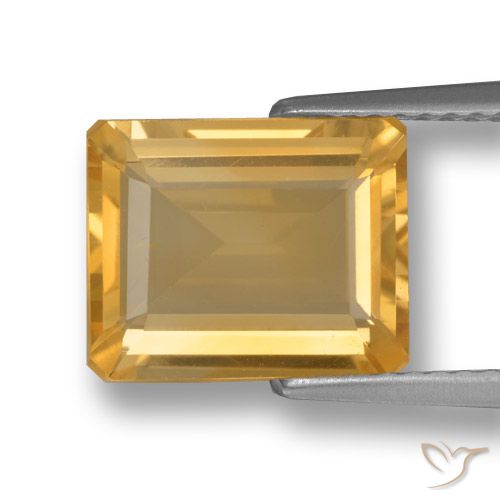 3.20ct Natural Dorado-naranja claro Citrino, corte esmeralda, VVS-VS