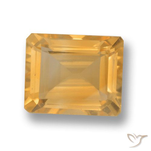4.21ct Natural Dorado-naranja claro Citrino, corte esmeralda, VVS-VS