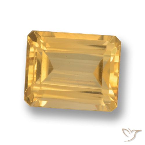 4.31ct Natural Dorado medio Citrino, corte esmeralda, VVS-VS