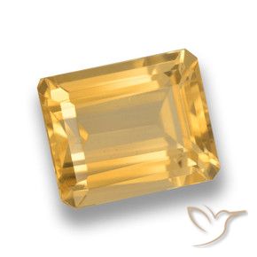 Citrino Dorado medio natural de 4.31 ct, Corte Octágono / Esmeralda, VVS-VS