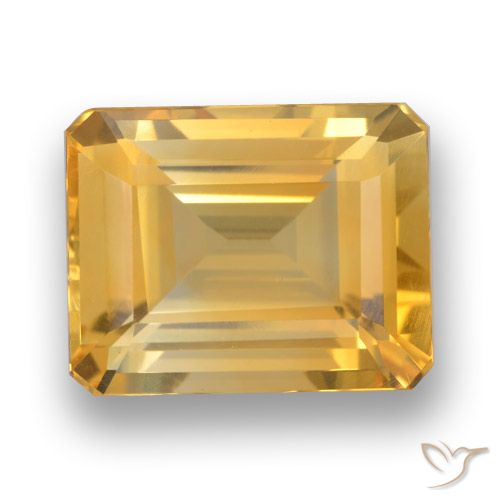 4.01ct Natural Dorado naranja claro medio Citrino, corte esmeralda, VVS