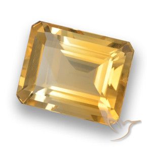 Citrino Dorado naranja claro medio natural de 4.01 ct, Corte Octágono / Esmeralda, VVS