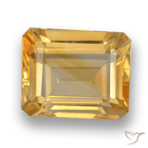 4.24ct Natural Dorado naranja claro medio Citrino, corte esmeralda, VVS-VS