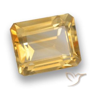 Citrino Dorado naranja claro medio natural de 4.24 ct, Corte Octágono / Esmeralda, VVS-VS
