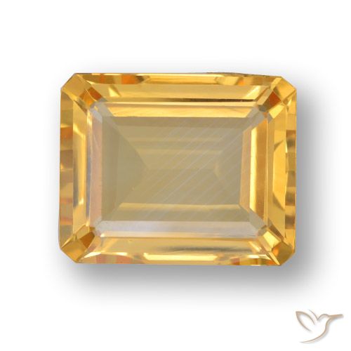 3.85ct Natural Dorado naranja claro medio Citrino, corte esmeralda, VVS