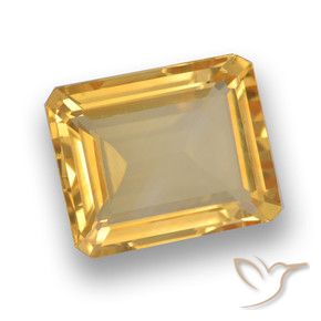 Citrino Dorado naranja claro medio natural de 3.85 ct, Corte Octágono / Esmeralda, VVS