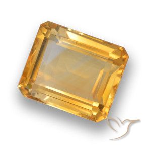 Citrino Dorado naranja natural de 4.53 ct, Corte Octágono / Esmeralda, VVS-VS