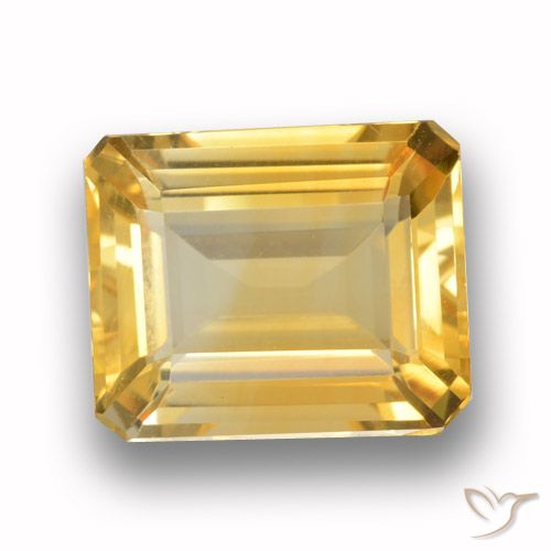3.99ct Natural Dorado medio Citrino, corte esmeralda, VVS