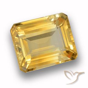 Citrino Dorado medio natural de 3.99 ct, Corte Octágono / Esmeralda, VVS
