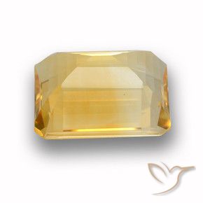 Citrino Dorado medio natural de 3.99 ct, Corte Octágono / Esmeralda, VVS