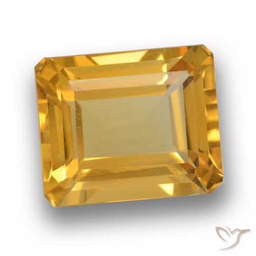 4.49ct Natural Dorado naranja Citrino, corte esmeralda, VVS-VS