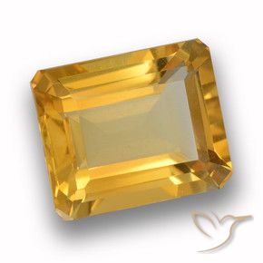 Citrino Dorado naranja natural de 4.49 ct, Corte Octágono / Esmeralda, VVS-VS