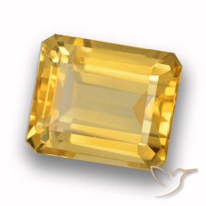 Citrino Dorado medio natural de 4.66 ct, Corte Octágono / Esmeralda, VVS-VS