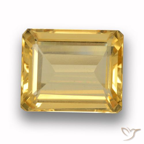4.10ct Natural Dorado medio Citrino, corte esmeralda, VVS-VS