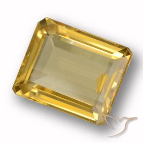 Citrino Dorado medio natural de 4.10 ct, Corte Octágono / Esmeralda, VVS-VS