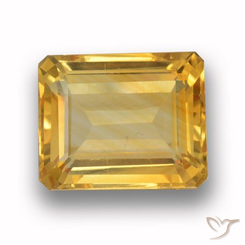 4.09ct Natural Dorado medio Citrino, corte esmeralda, VVS