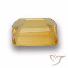 Citrino Dorado medio natural de 4.09 ct, Corte Octágono / Esmeralda, VVS