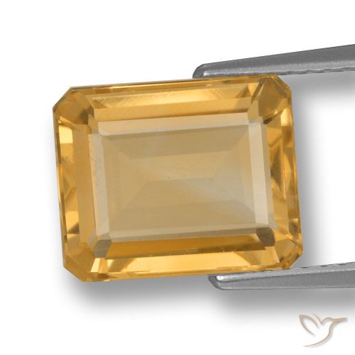 4.27ct Natural Dorado naranja claro medio Citrino, corte esmeralda, VVS-VS