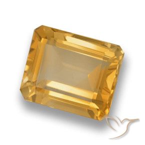 Citrino Dorado naranja natural de 4.27 ct, Corte Octágono / Esmeralda, VVS-VS