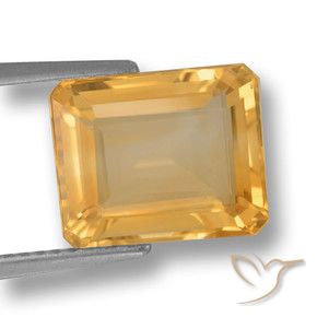 Citrino Dorado naranja claro medio natural de 4.45 ct, Corte Octágono / Esmeralda, VVS-VS