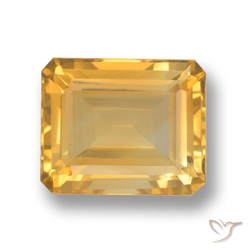4.39ct Natural Dorado naranja Citrino, corte esmeralda, VVS-VS