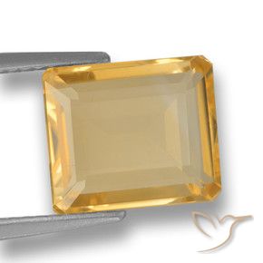 Citrino Dorado naranja natural de 3.84 ct, Corte Octágono / Esmeralda, VVS-VS