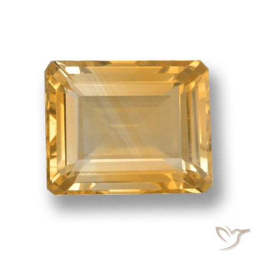 4.20ct Natural Dorado naranja Citrino, corte esmeralda, VVS-VS